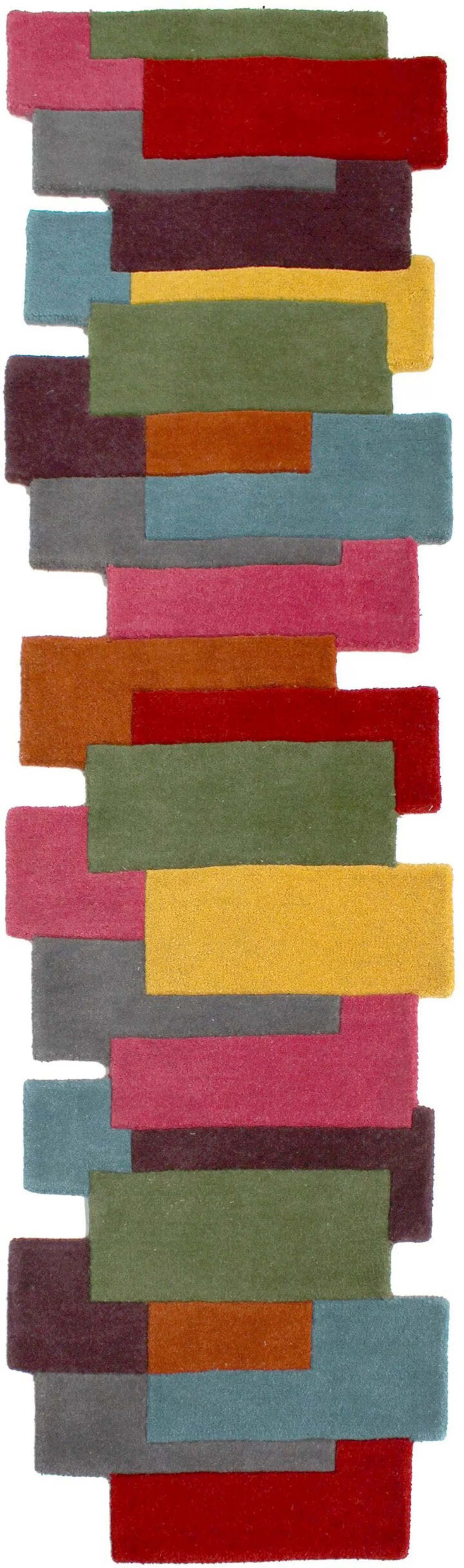 FLAIR RUGS Läufer »Abstract Collage«, rechteckig, 11 mm Höhe, 100% Wolle, K günstig online kaufen