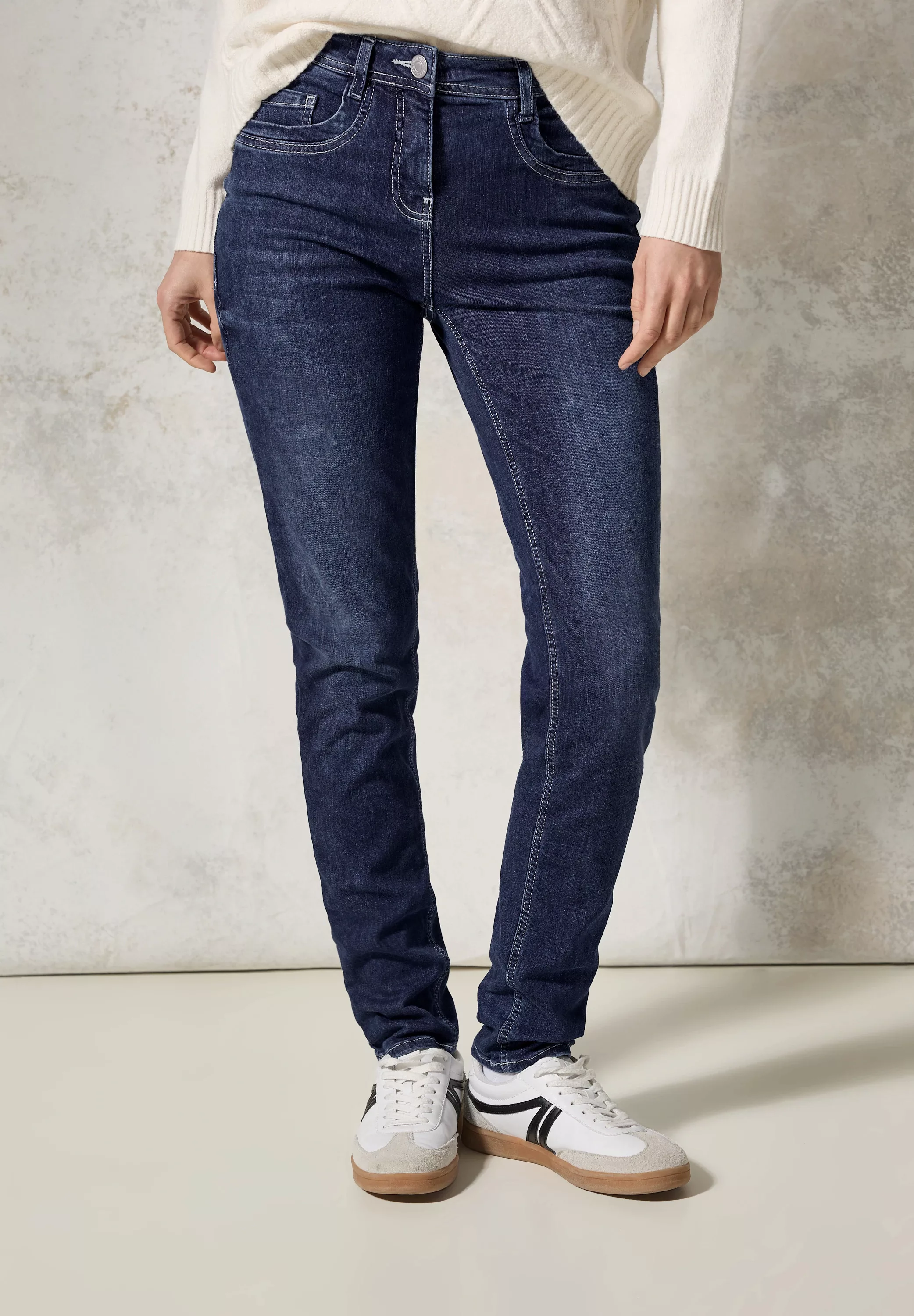 Cecil Slim-fit-Jeans, in dunkelblauer Waschung günstig online kaufen