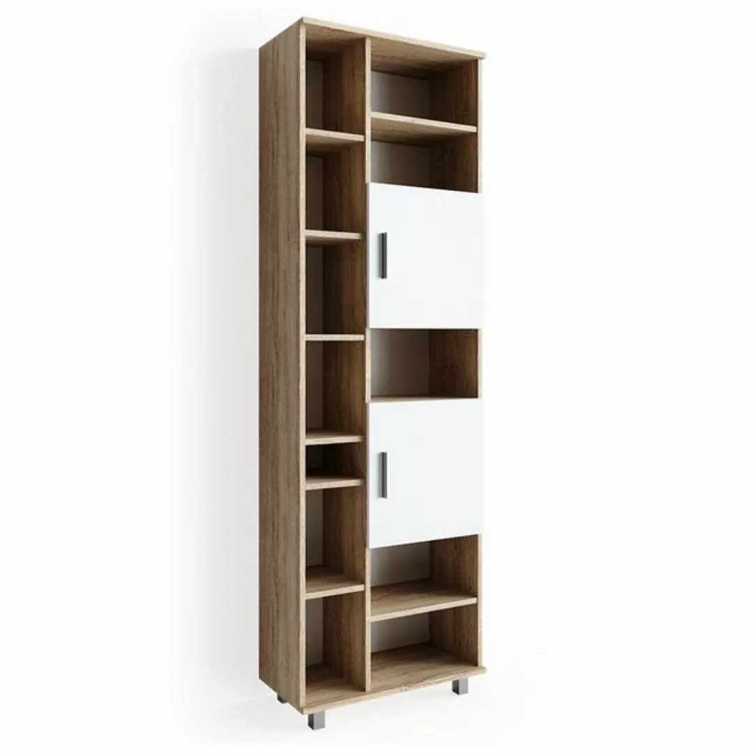 Vicco Hochschrank Ilias, Sonoma/Weiß, 60 x 190 cm Drehbar günstig online kaufen