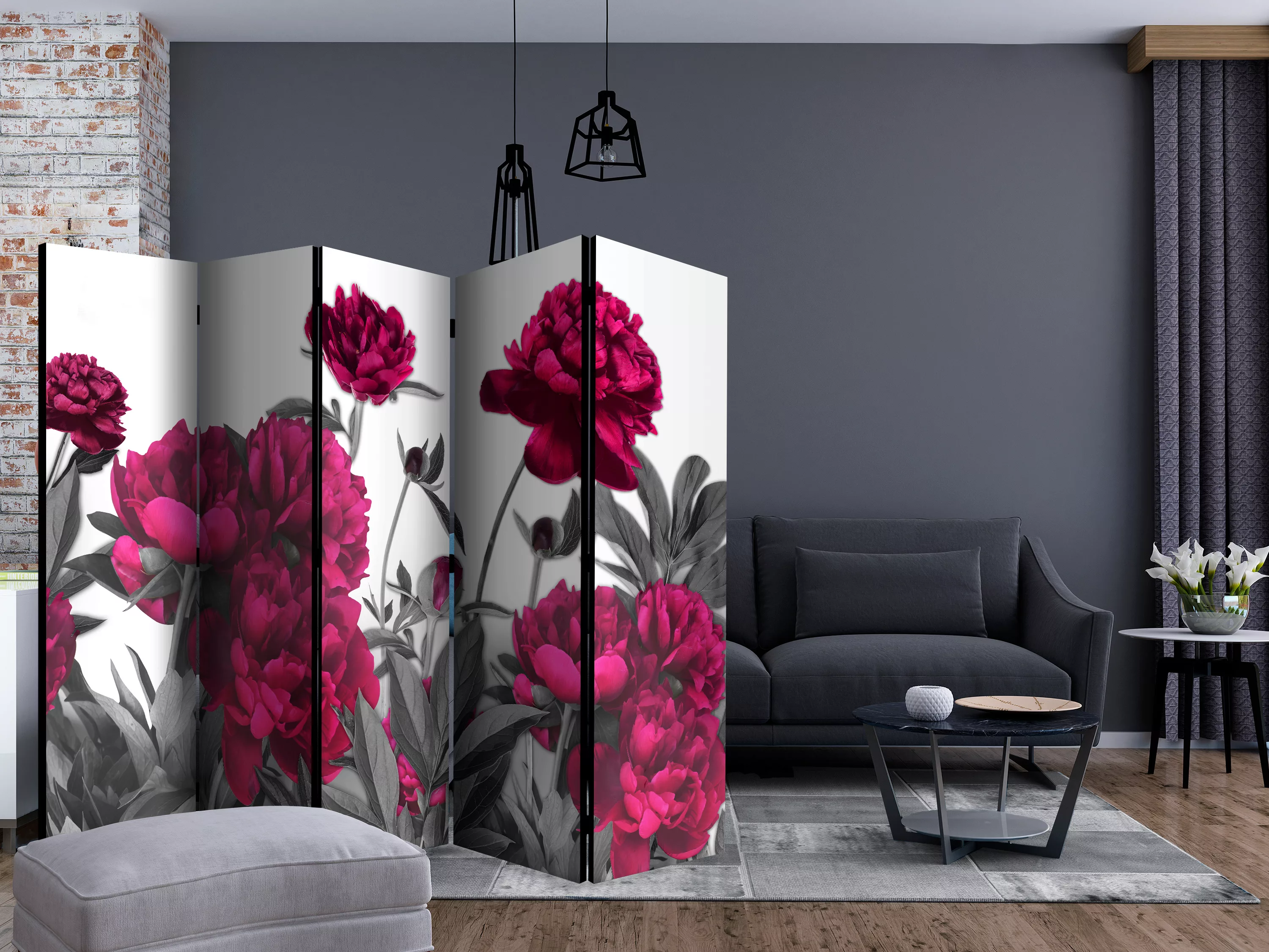 5-teiliges Paravent - Lush Meadow Ii [room Dividers] günstig online kaufen