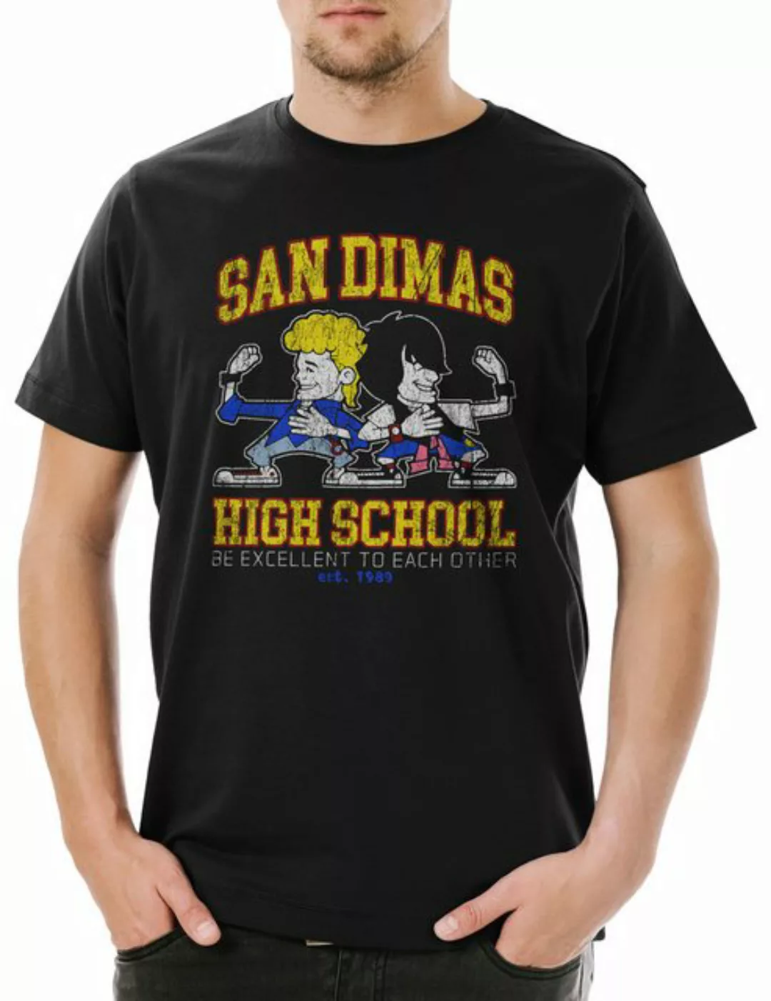 Urban Backwoods Print-Shirt San Dimas High School Herren T-Shirt Bill & Ted günstig online kaufen