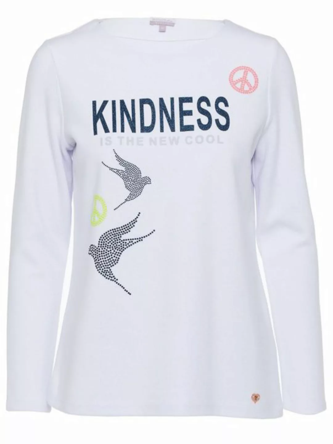 MONACO blue WEEKEND Langarmshirt Longsleeve figurumspielend mit "KINDNESS"- günstig online kaufen