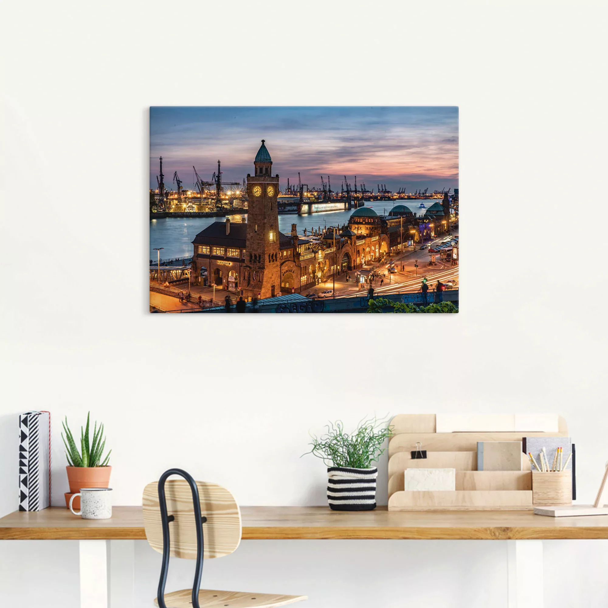 Artland Wandbild "Landungsbrücken Hamburg", Hamburg, (1 St.) günstig online kaufen