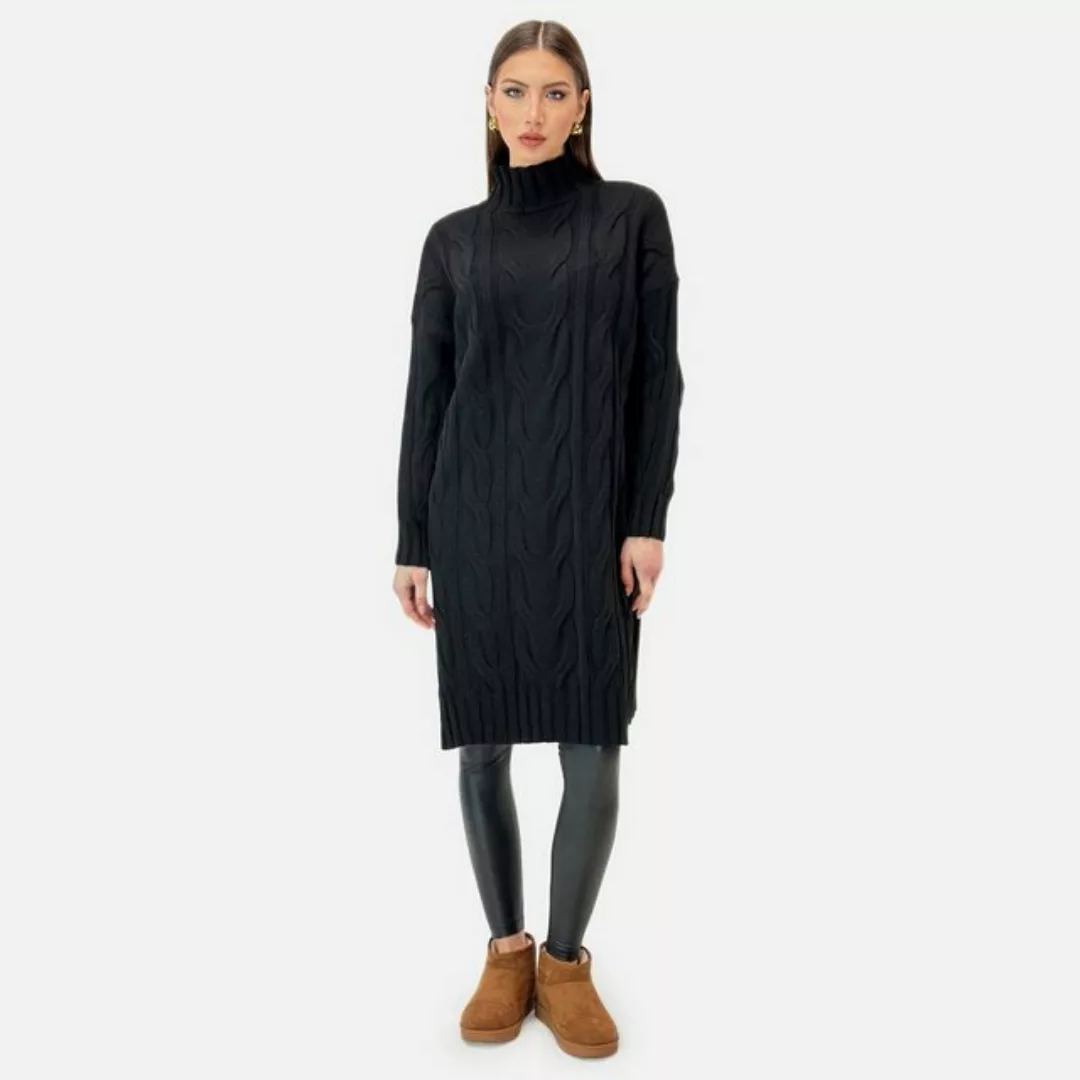 Elara Strickkleid Elara Damen Strickkleid Stehkragen (1-tlg) günstig online kaufen