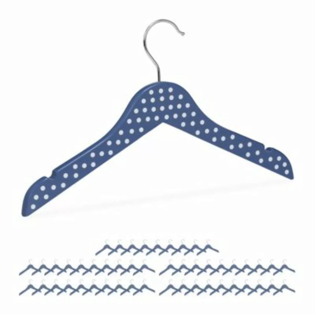 relaxdays 50 x Kinderkleiderbügel blau günstig online kaufen