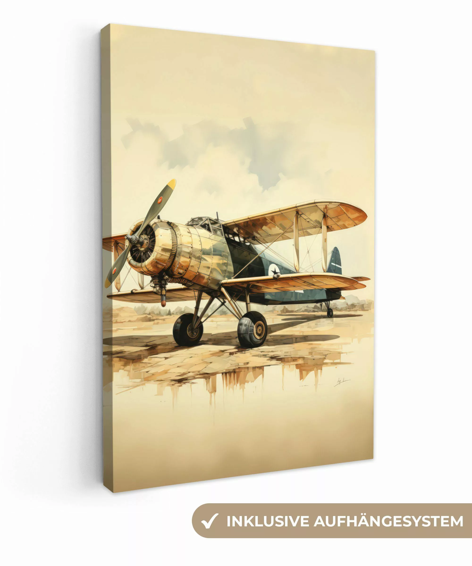 OneMillionCanvasses® Leinwandbild Vintage - Flugzeug - günstig online kaufen