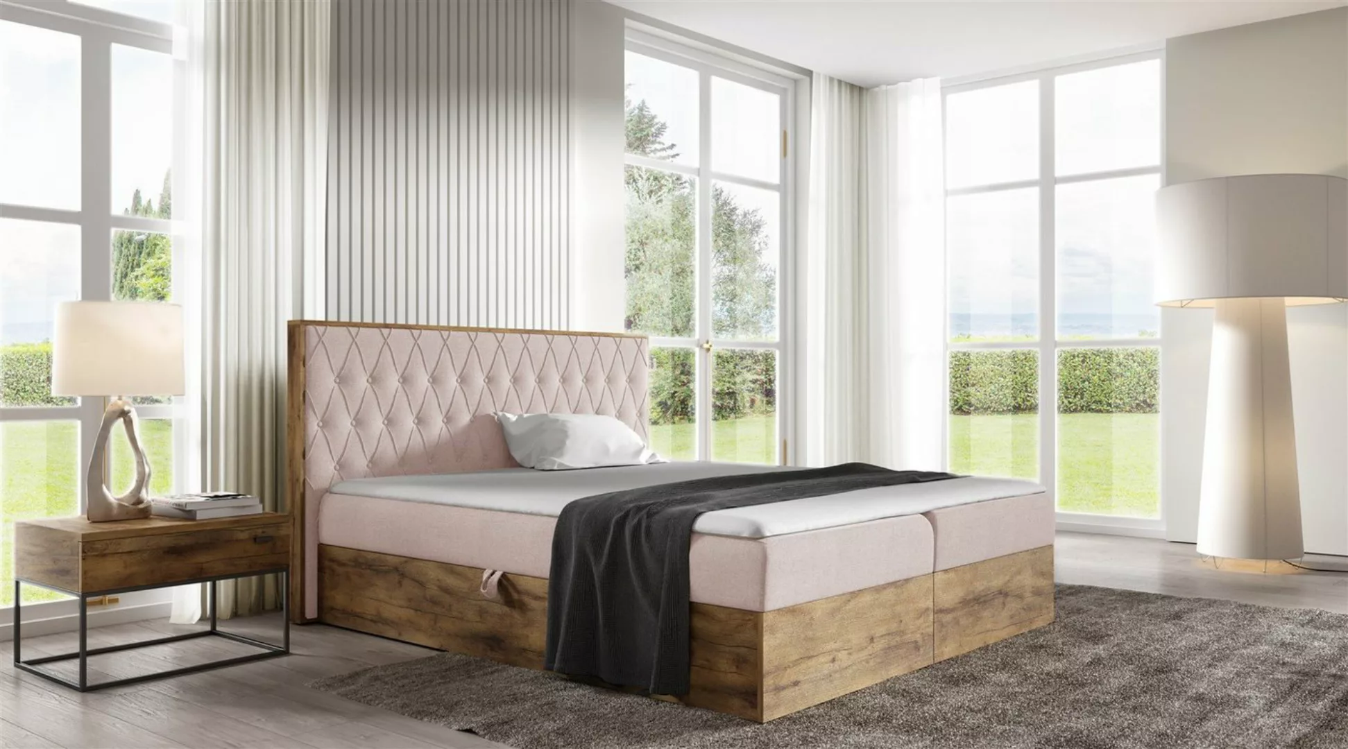 Fun Möbel Boxspringbett Boxspringbett Schlafzimmerbett LAMBROS Überlänge in günstig online kaufen