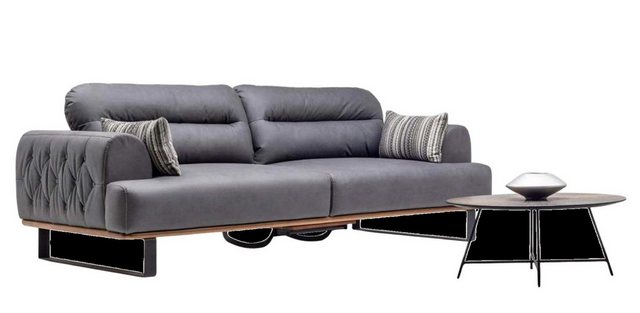 JVmoebel Sofa Dreisitzer Sofa 3 Sitzer Stoffsofa Polstersofa Grau Couch Mod günstig online kaufen