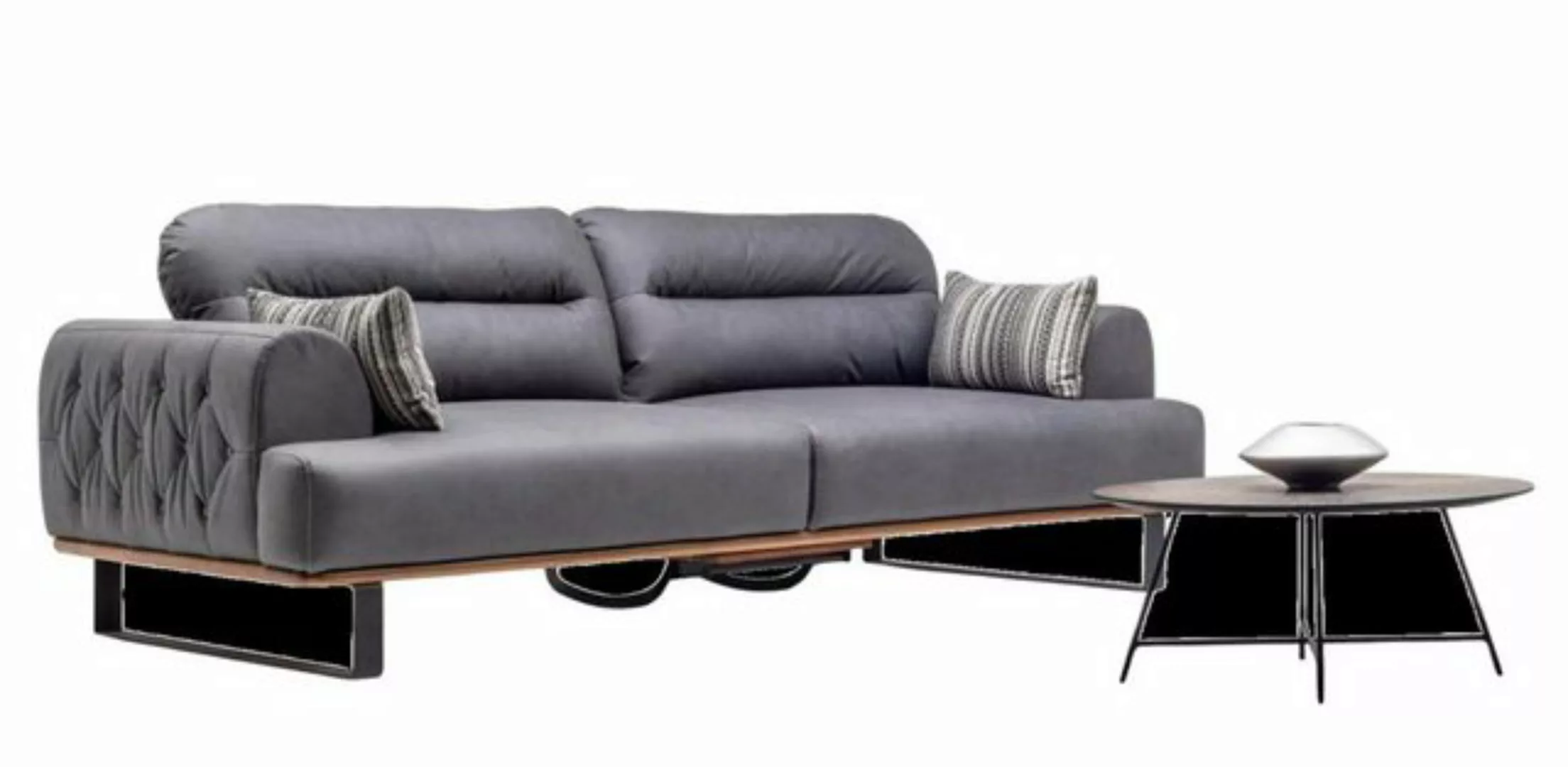 JVmoebel Sofa Dreisitzer Sofa 3 Sitzer Stoffsofa Polstersofa Grau Couch Mod günstig online kaufen