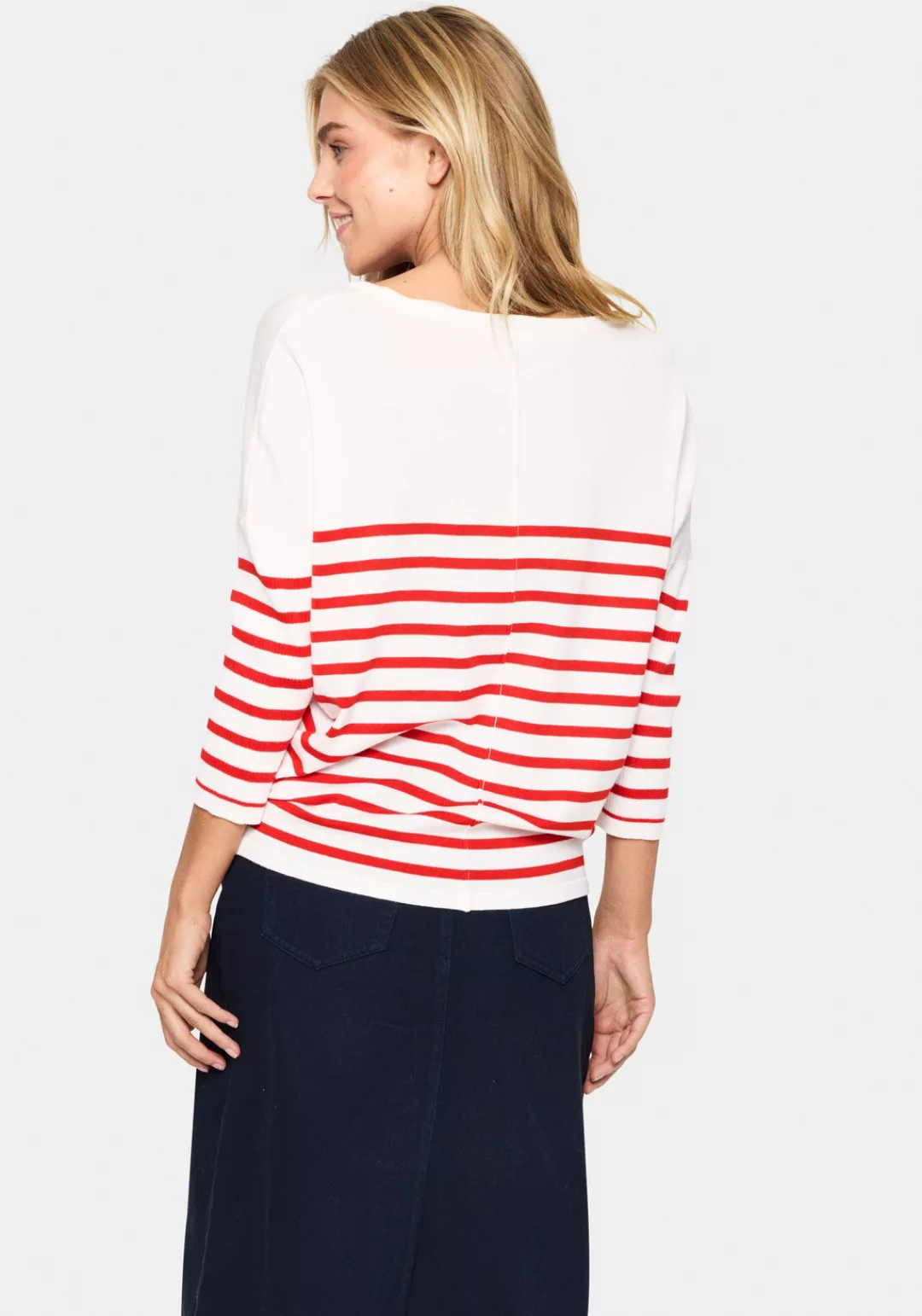 Saint Tropez Strickpullover MilaSZ R-neck Stripe günstig online kaufen