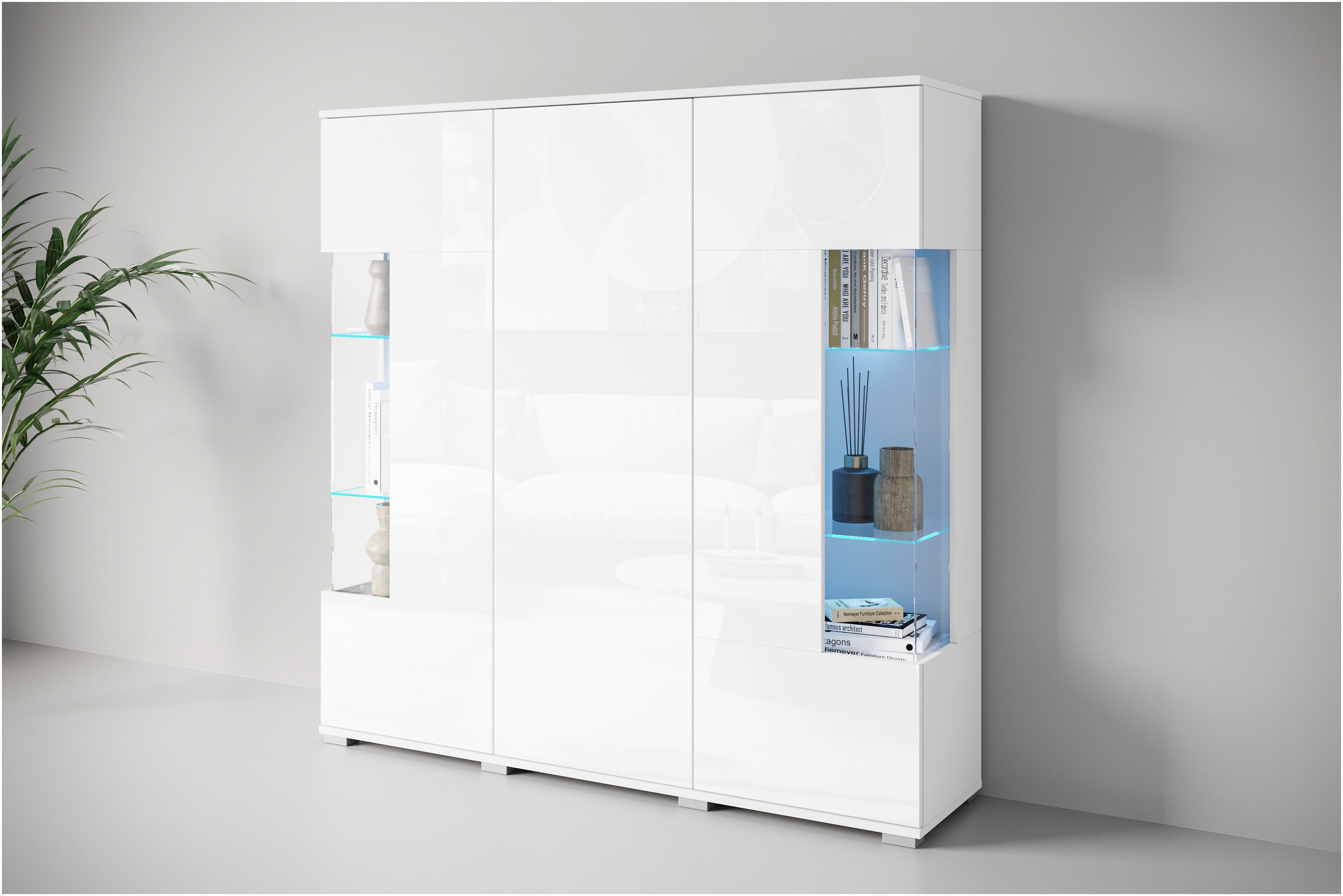 INOSIGN Highboard "Kenia", (1 St.), Modernes Highboard, mit Glastüren, Brei günstig online kaufen