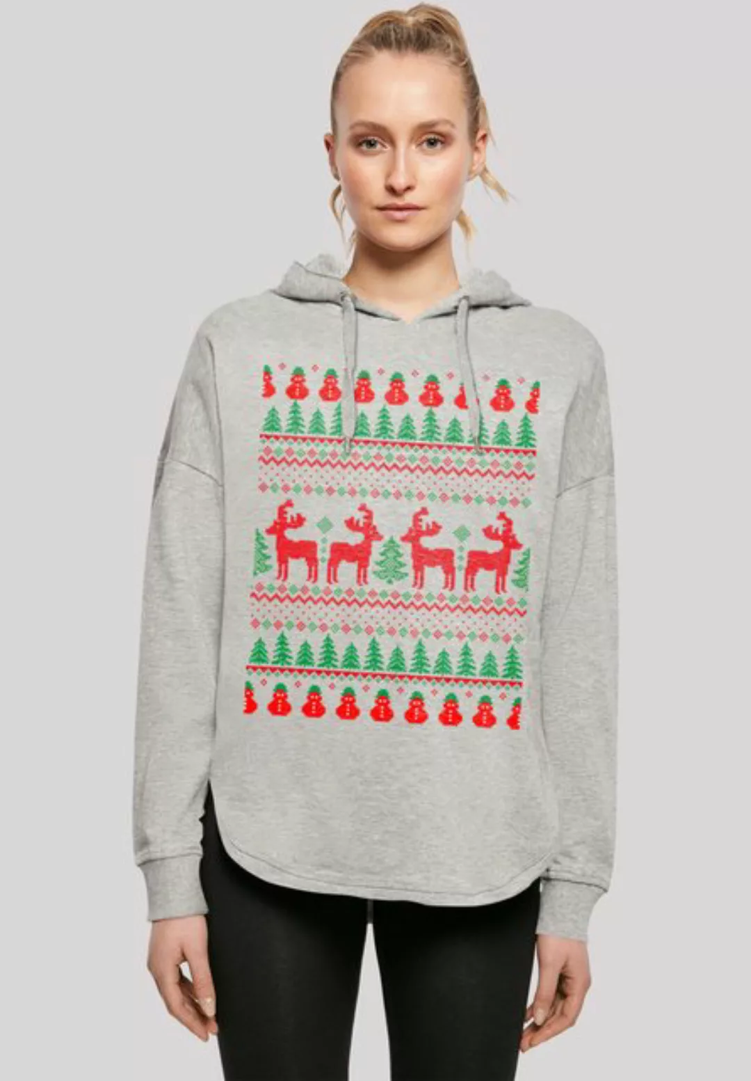 F4NT4STIC Kapuzenpullover "Christmas Reindeers Weihnachten Muster", Print günstig online kaufen