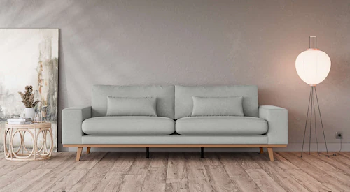 Home affaire 3-Sitzer Torino B/T/H: 237/91/81 cm, mit edlem Holzrahmen, inc günstig online kaufen