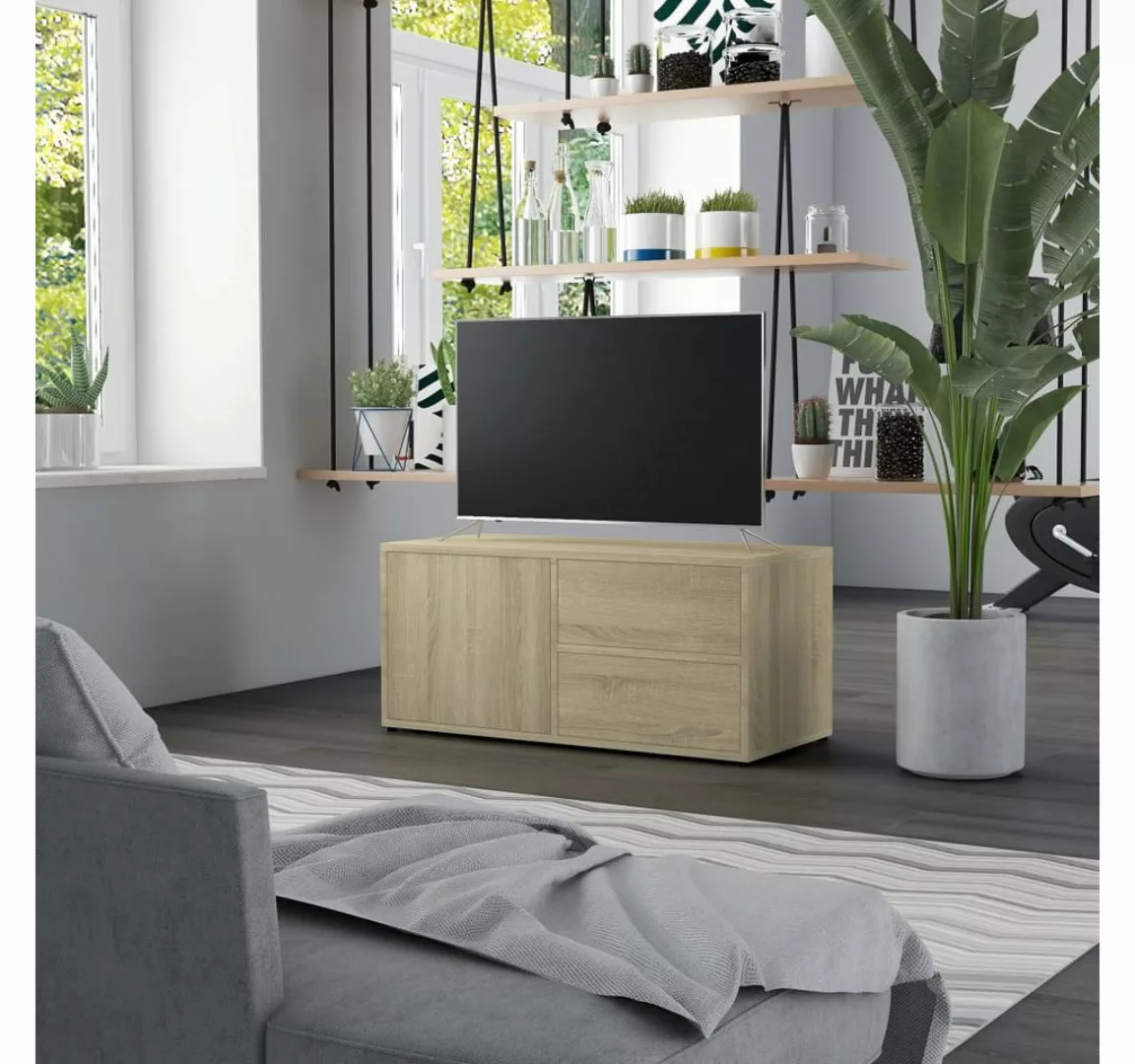 vidaXL TV-Schrank TV-Schrank Sonoma Eiche 80x34x36 cm Spanplatte Lowboard günstig online kaufen