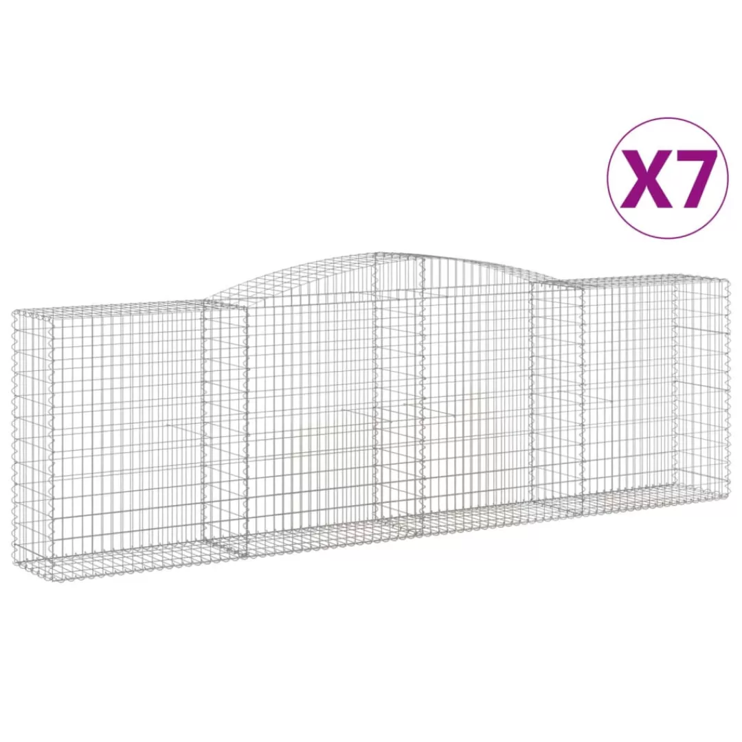 Vidaxl Gabionen Mit Hochbogen 7 Stk. 400x50x120/140cm Verzinktes Eisen günstig online kaufen