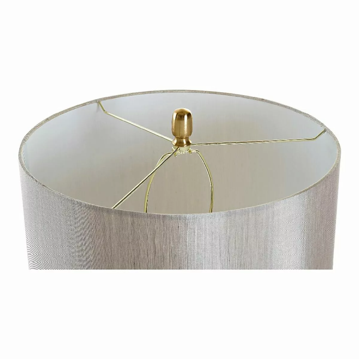 Tischlampe Dkd Home Decor Weiß Polyester Metall Kristall 220 V Golden 60 W günstig online kaufen