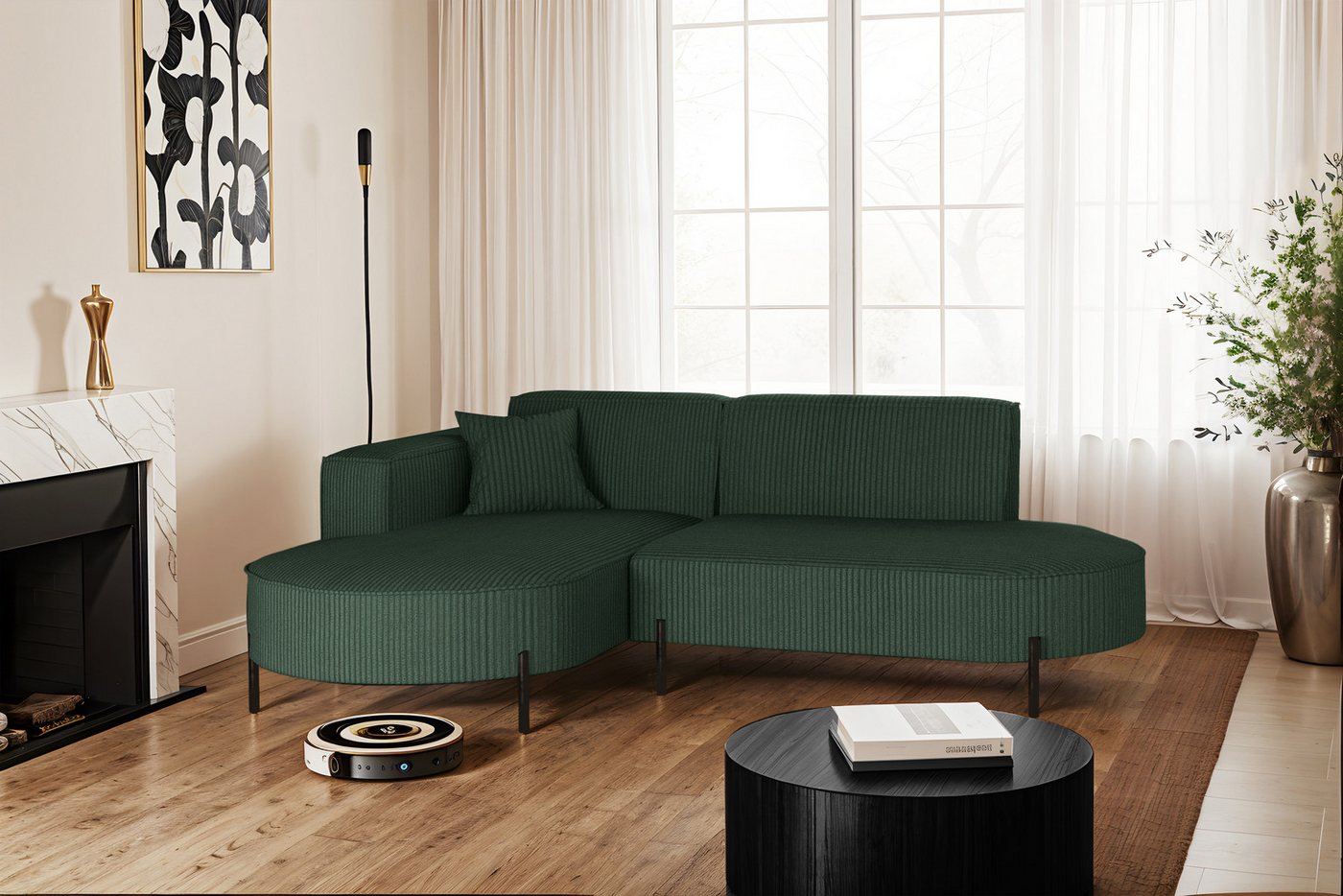 Kaiser Möbel Ecksofa Sofa L-Form Designer Modena Rein stoff Noel, Quelle, P günstig online kaufen