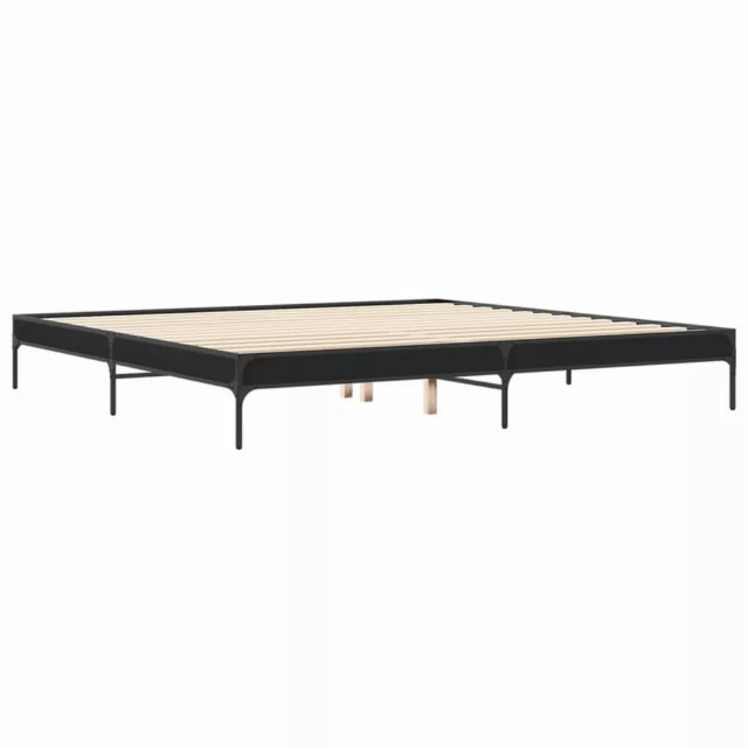 vidaXL Bett Bettgestell Schwarz 200x200 cm Holzwerkstoff und Metall günstig online kaufen