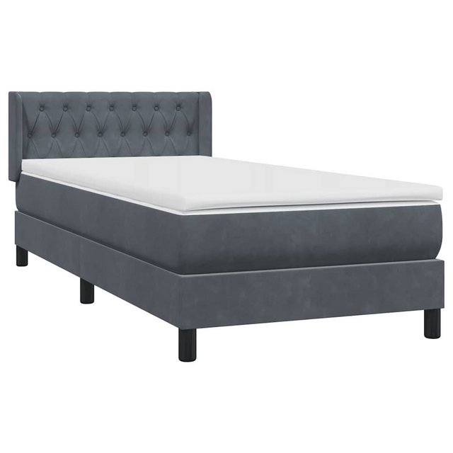 vidaXL Bett Boxspringbett mit Matratze Dunkelgrau 90x220 cm Samt günstig online kaufen