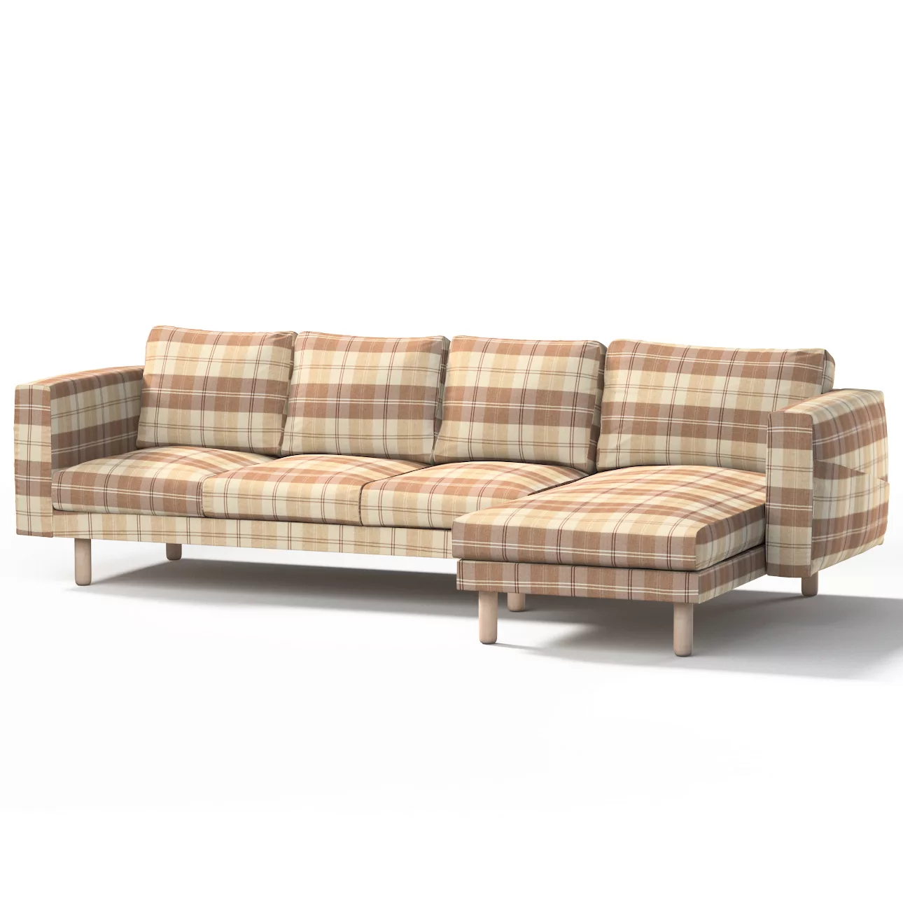 Bezug für Norsborg 4-Sitzer Sofa mit Recamiere, braun-beige, Norsborg Bezug günstig online kaufen