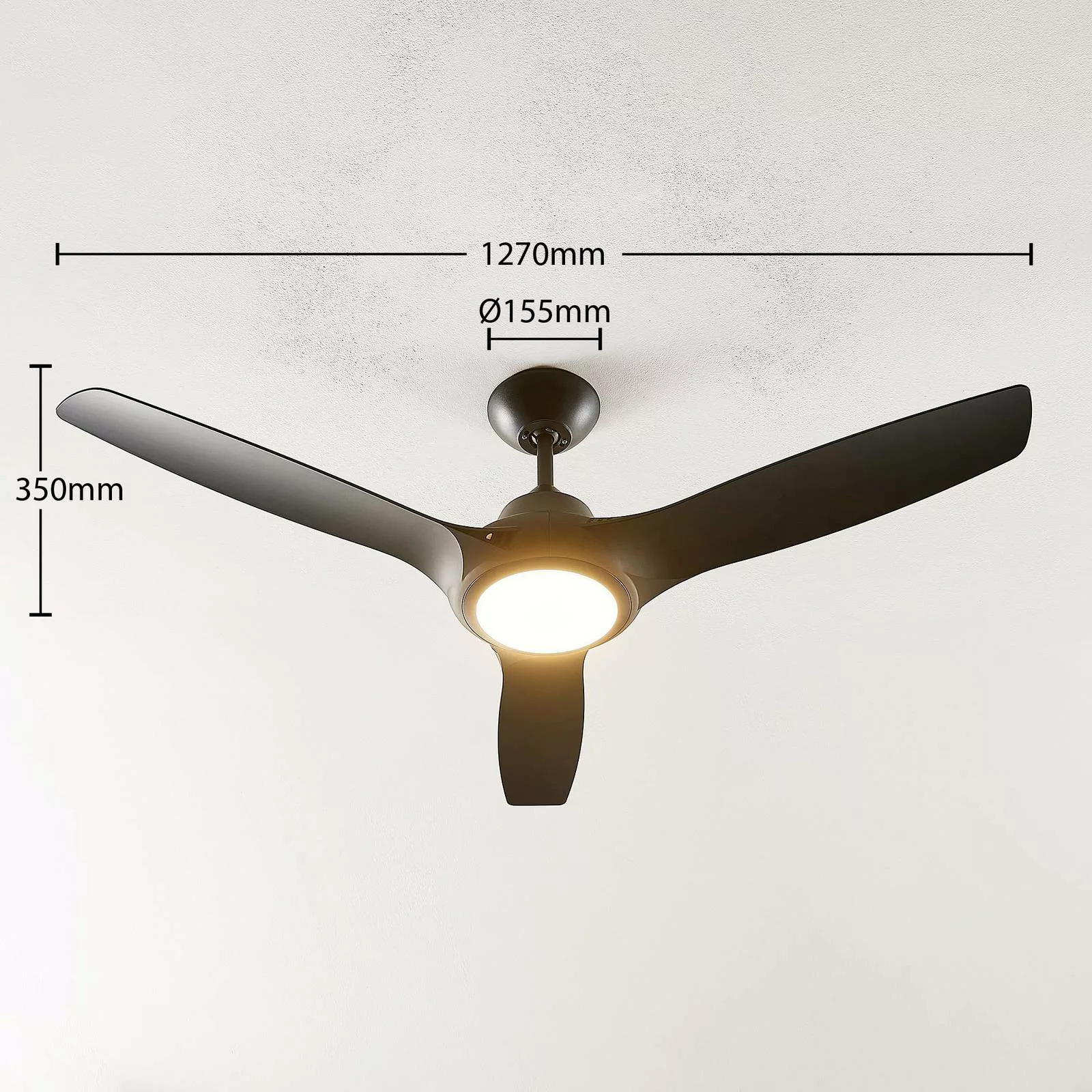 Starluna Aila LED-Ventilator 3 Flügel schwarz günstig online kaufen