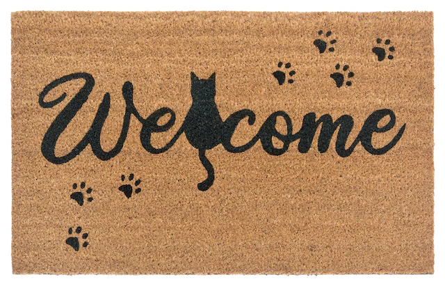 HANSE Home Fußmatte »Mix Mats Kokos Cat Paws Welcome«, rechteckig, 15 mm Hö günstig online kaufen