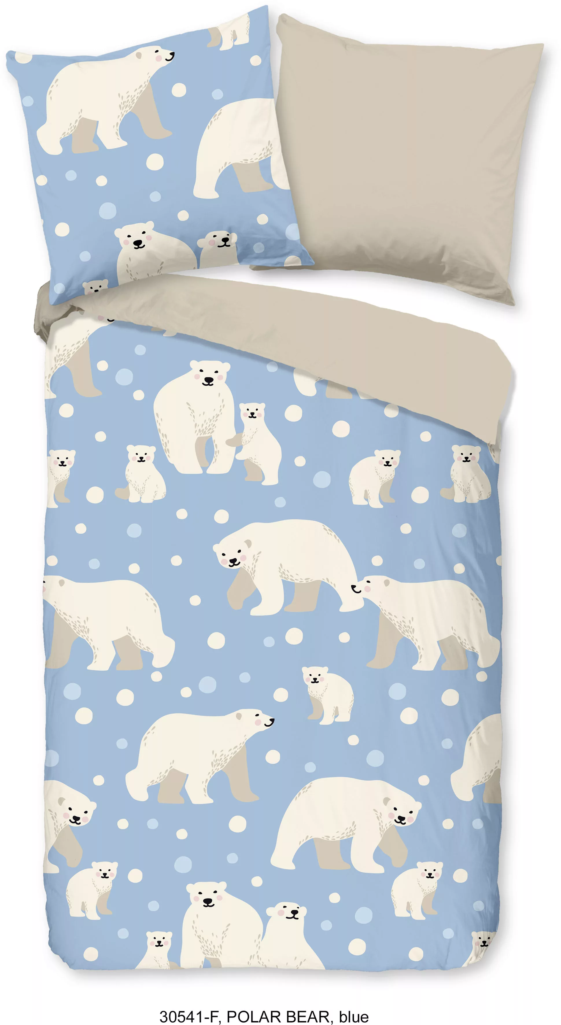 good morning Kinderbettwäsche »Polarbear Repeat«, Biber, 135x200, Warm, Wei günstig online kaufen