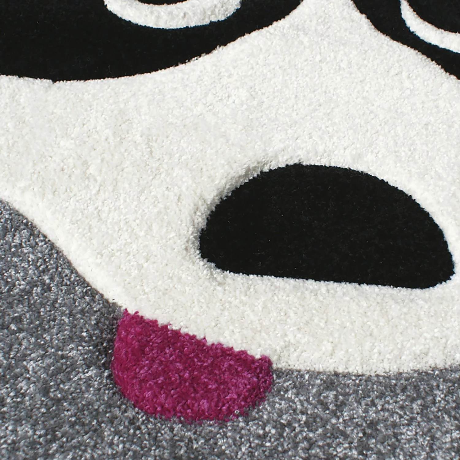 home24 Svanhilde Kinderteppich Panda Paul Grau/Weiß Tier Design Kunstfaser günstig online kaufen