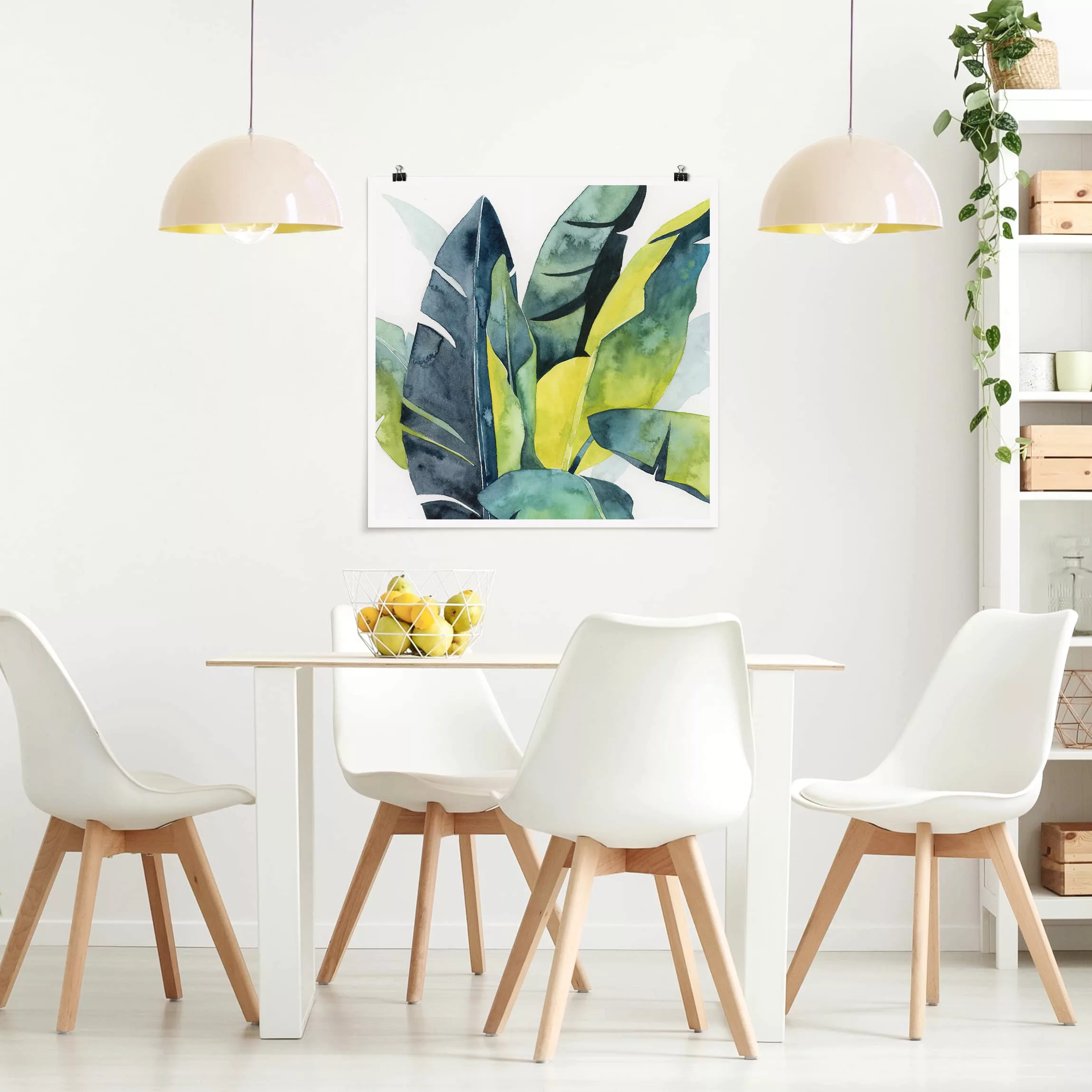 Poster Blumen - Quadrat Tropisches Blattwerk - Banane günstig online kaufen