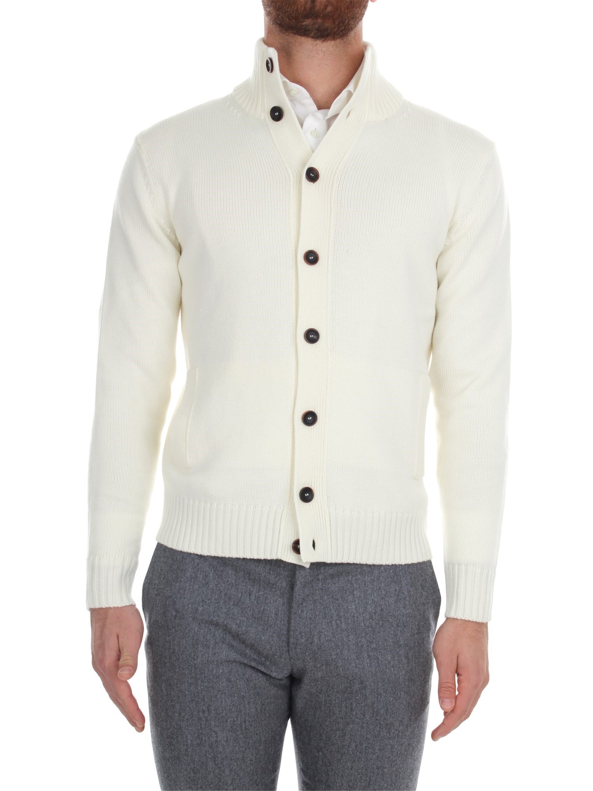 ZANONE Cardigan Herren weiß Lana günstig online kaufen