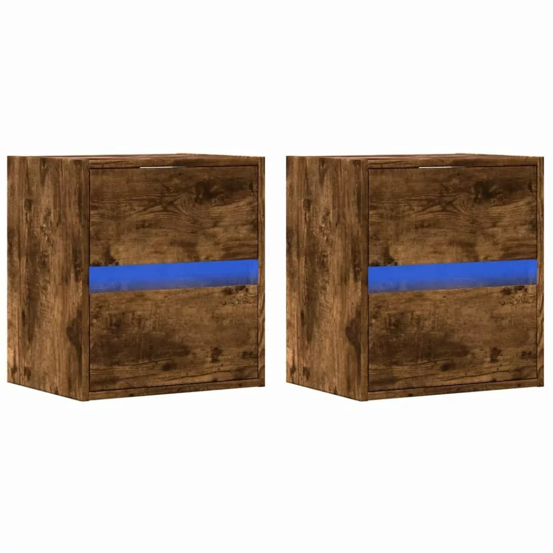 vidaXL TV-Wand TV-Wandschränke LED-Beleuchtung 2 Stk. günstig online kaufen