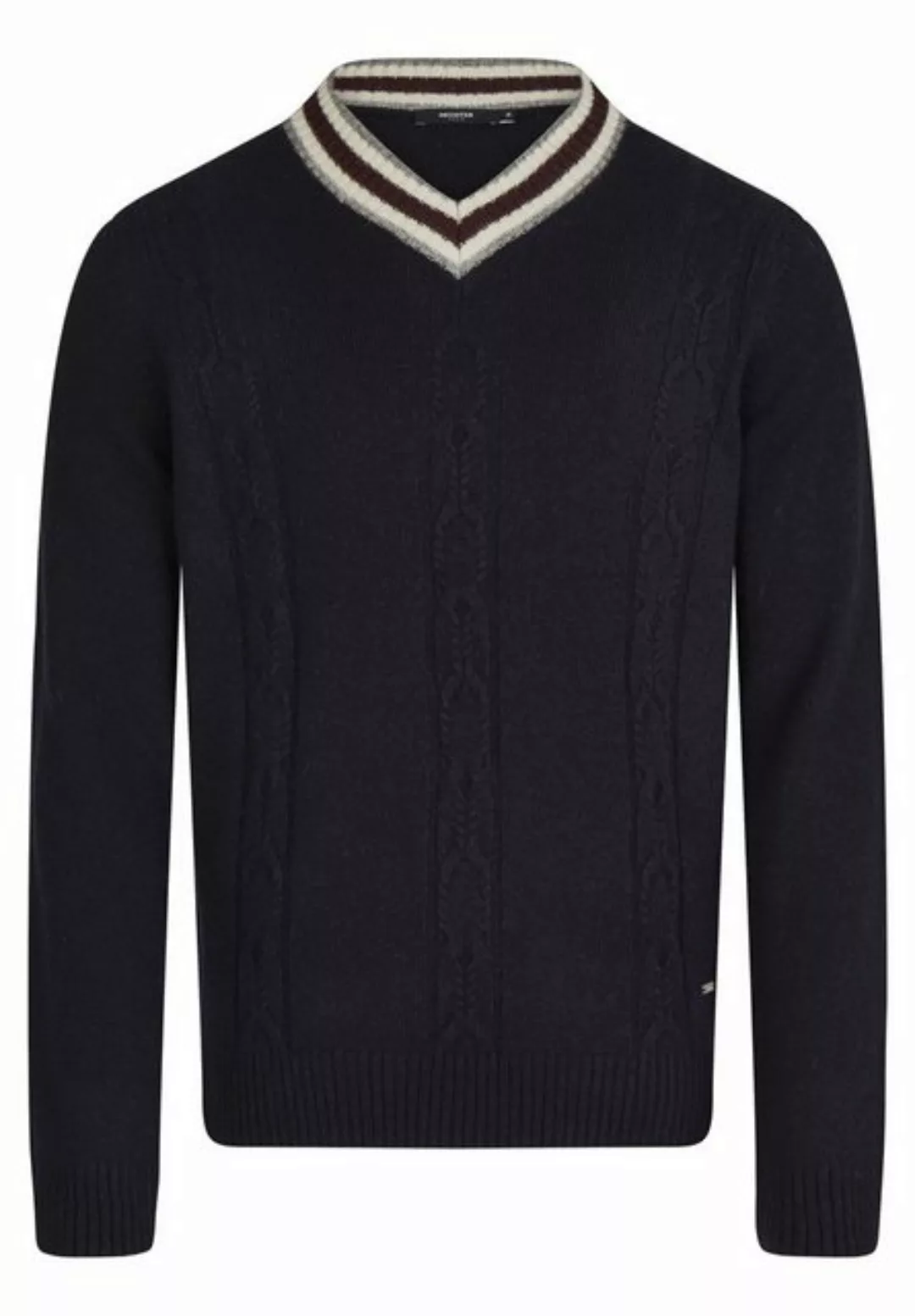 HECHTER PARIS V-Ausschnitt-Pullover mit zeitlosem Zopfstrickmuster günstig online kaufen