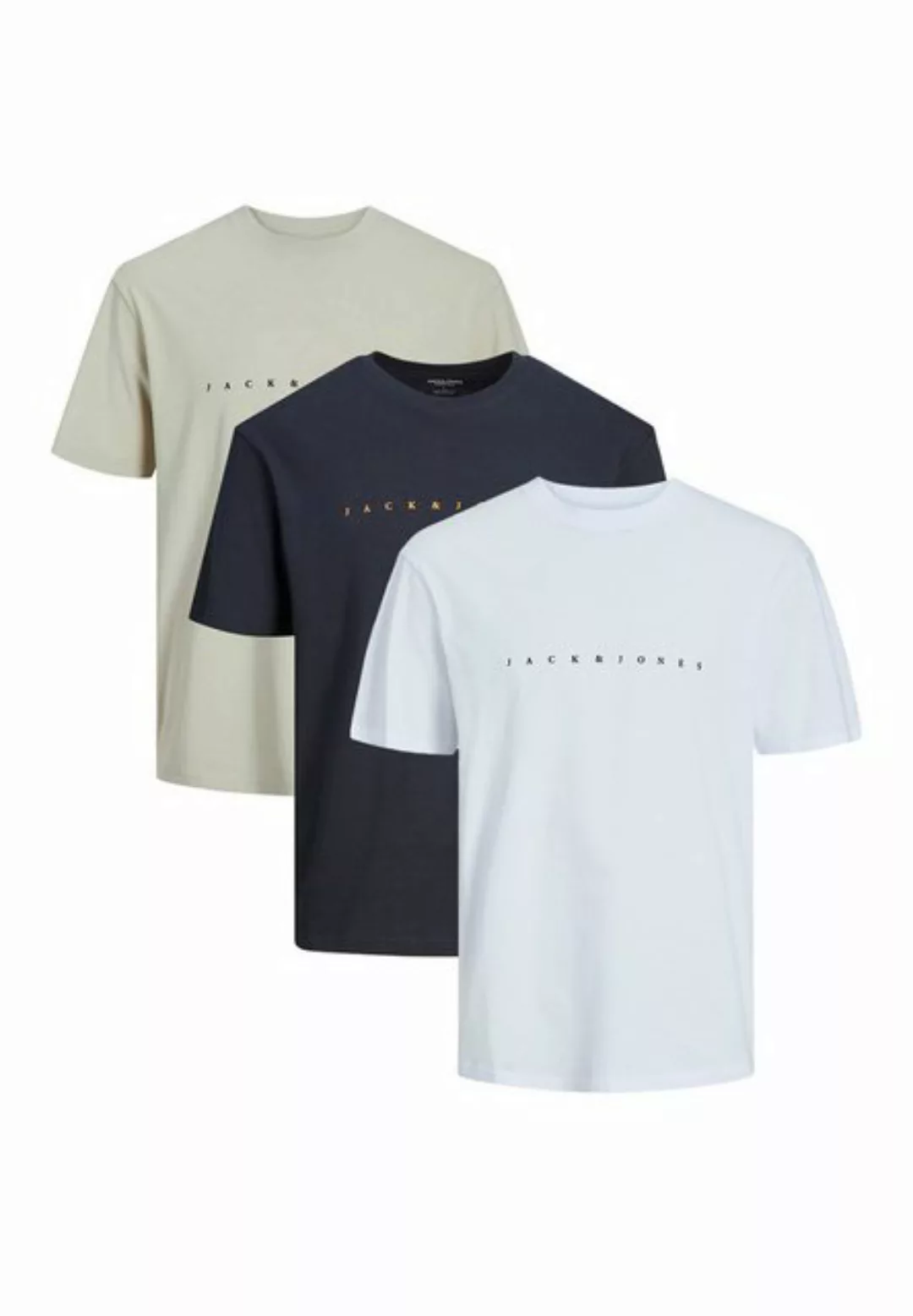 Jack & Jones T-Shirt 3er Pack Star JJ (Spar-Set, 3-tlg) T-Shirt - Baumwolle günstig online kaufen