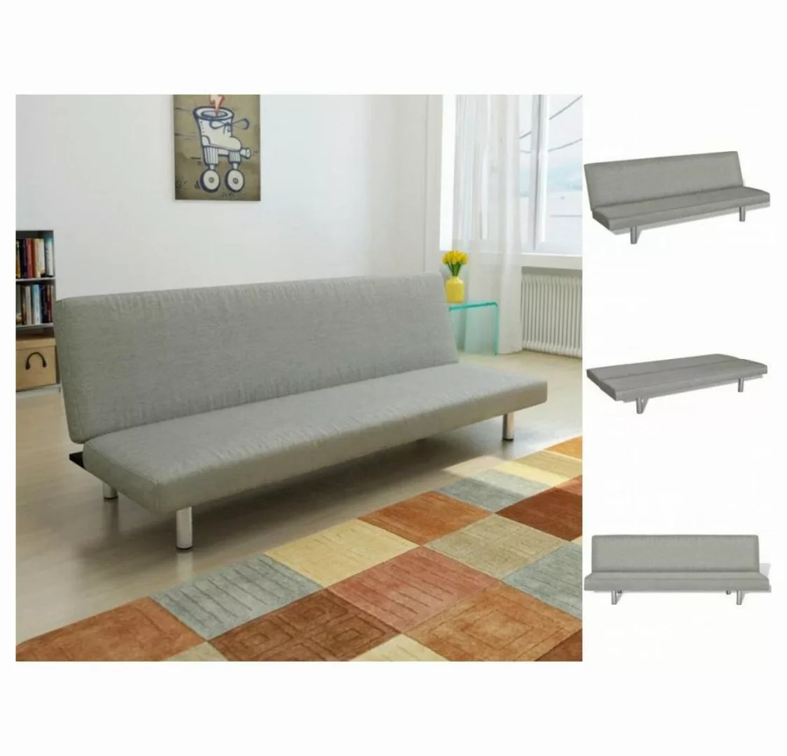 vidaXL Sofa Schlafsofa Grau Polyester Schlafcouch Schlaffunktion günstig online kaufen