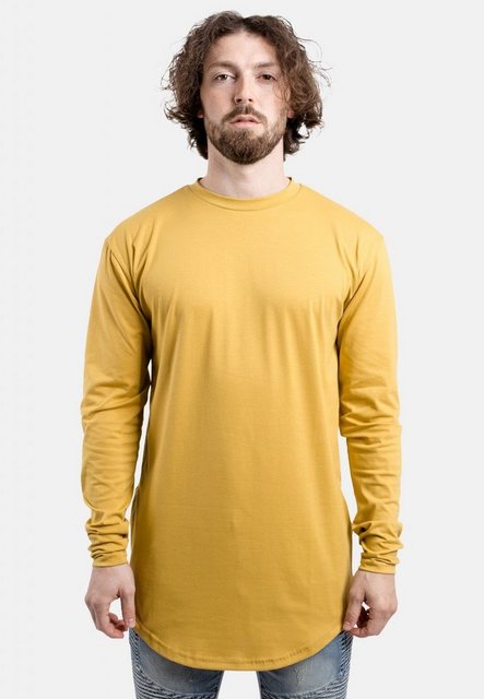 Blackskies T-Shirt Side Zip Long Sleeve Longline T-Shirt Mustard Medium günstig online kaufen