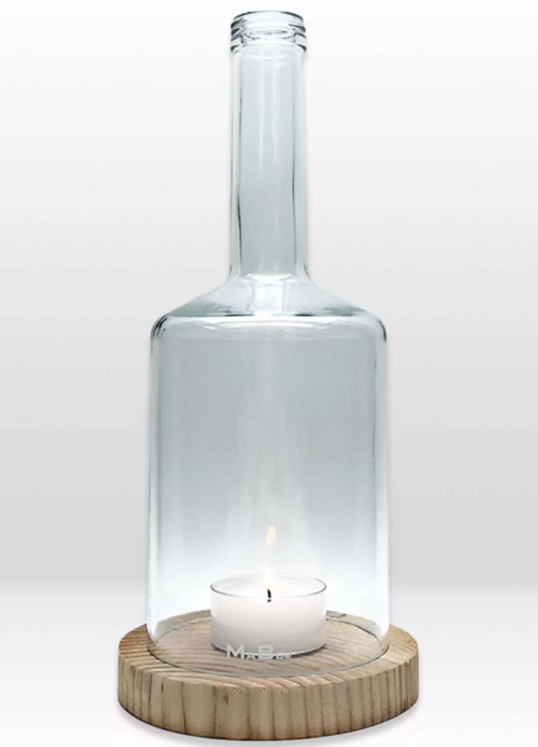 Flaschenwindlicht® Aus 3l Flasche (30cm Hoch) Mit Douglasienholz Untersetze günstig online kaufen