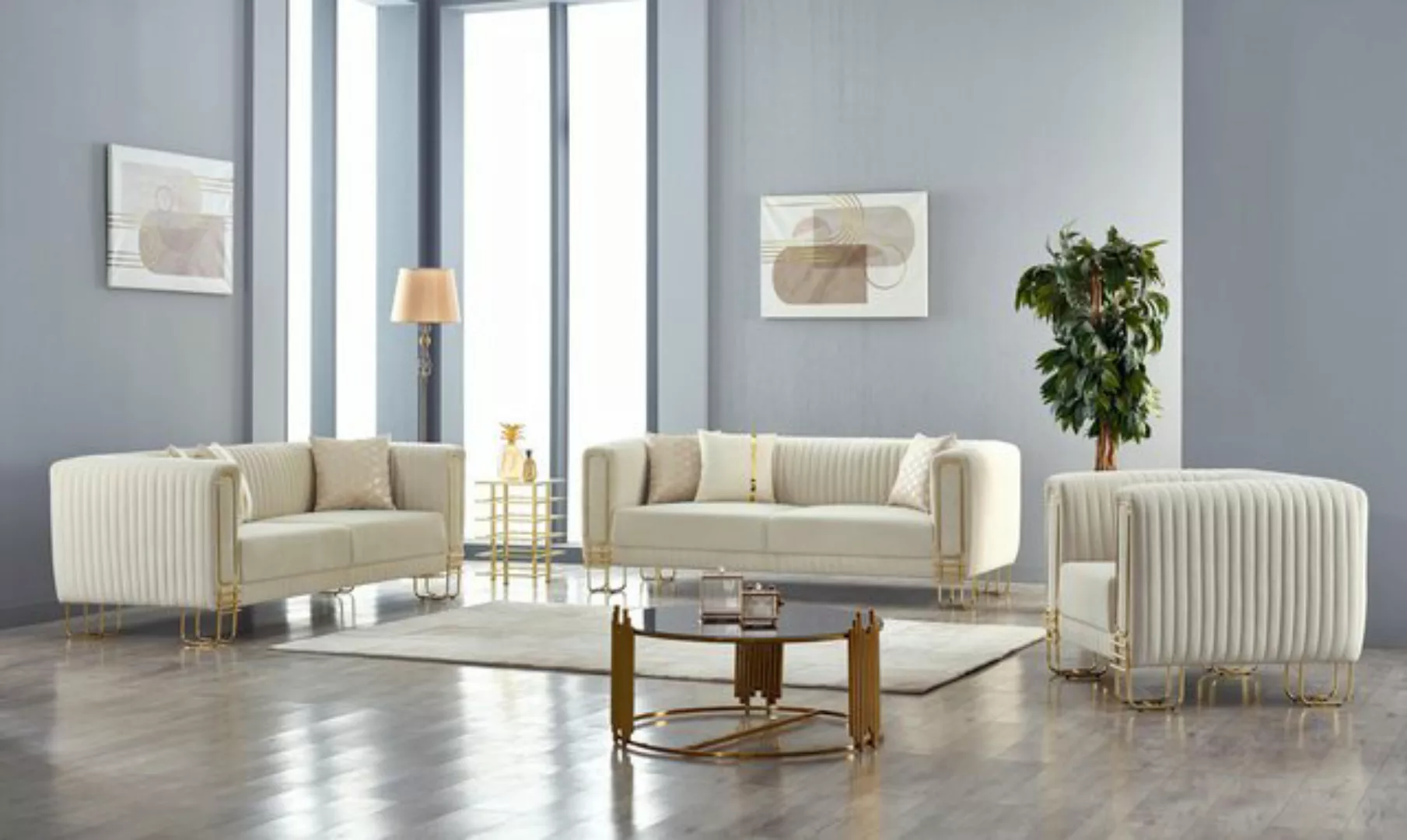 Villa Möbel Polstergarnitur Delphi, (Set, 3-tlg), Hand Made Quality, pflege günstig online kaufen