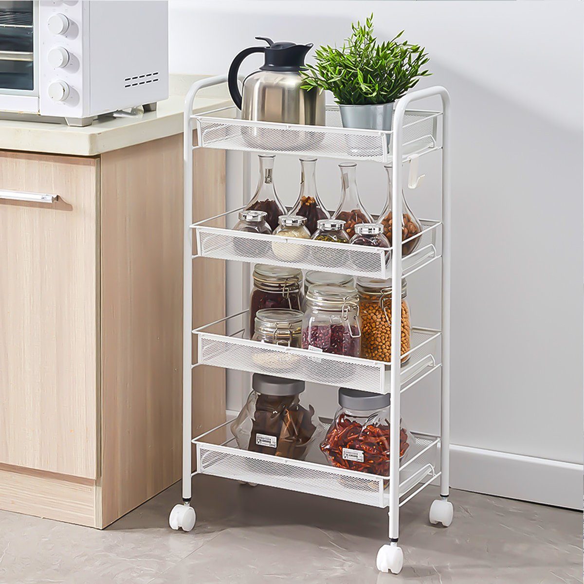 Simloveve Regal Ablageregalwagen mit 4 Ebenen, günstig online kaufen