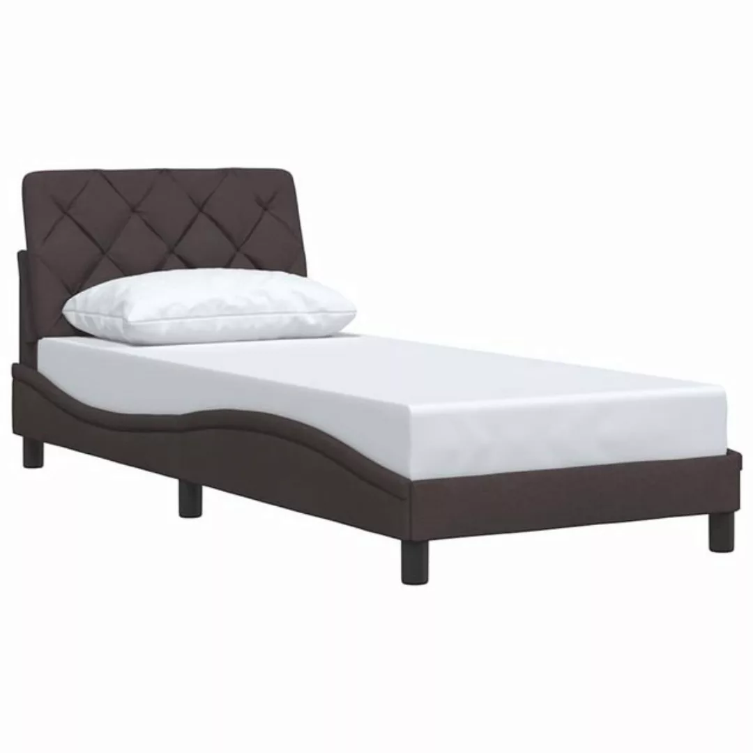 vidaXL Bett Bettgestell ohne Matratze Dunkelbraun 90x200 cm Stoff günstig online kaufen