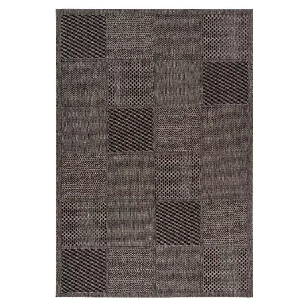 Geometrisch gemusterter Teppich in Taupe 1 cm hoch günstig online kaufen