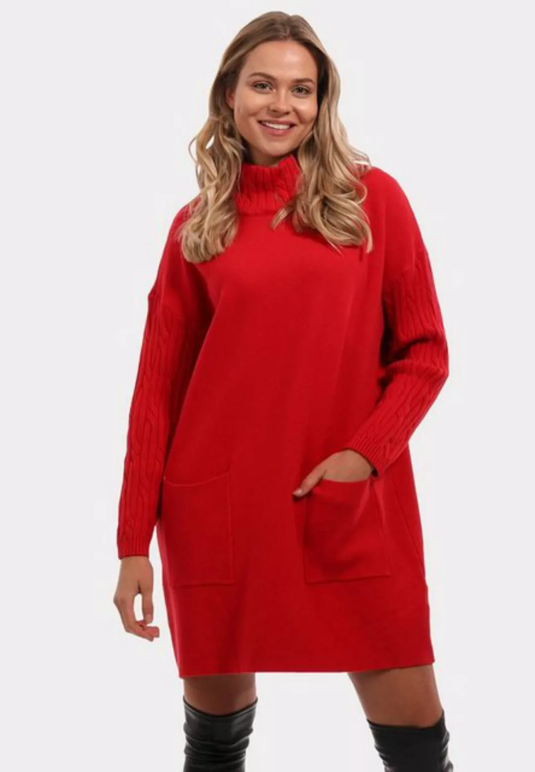 YC Fashion & Style Strickkleid Allrounder Long Pullover mit Stehkragen Basi günstig online kaufen