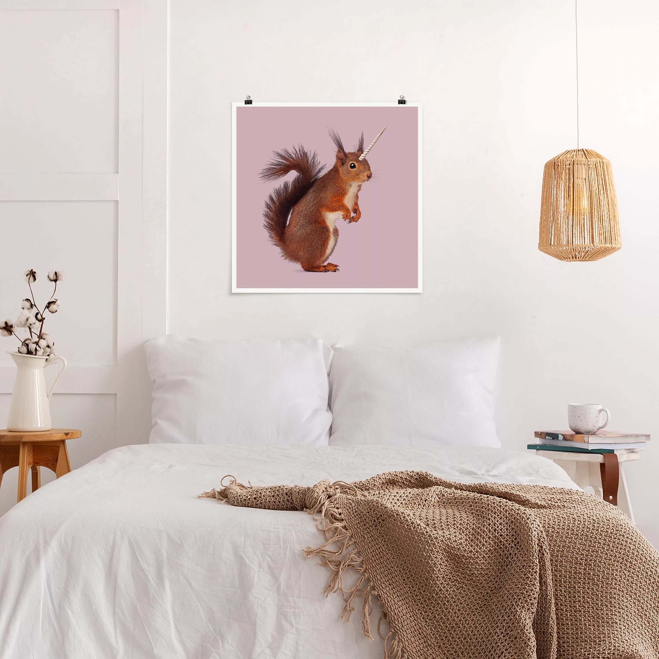 Poster Tiere - Quadrat Einhörnchen günstig online kaufen
