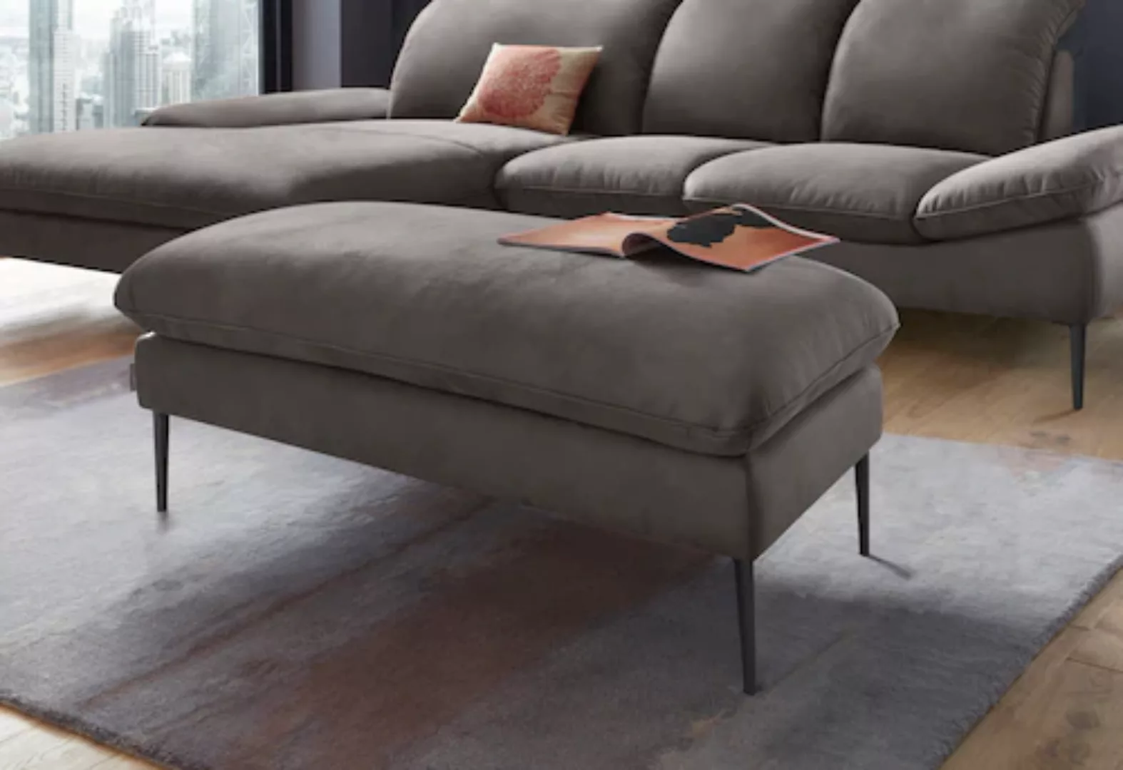 W.SCHILLIG Hocker "enjoy&MORE", Füße schwarz pulverbeschichtet, Breite 106 günstig online kaufen