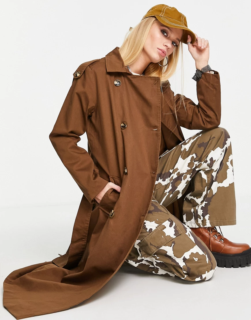 Object – Clara – Leichter Trenchcoat in Braun günstig online kaufen