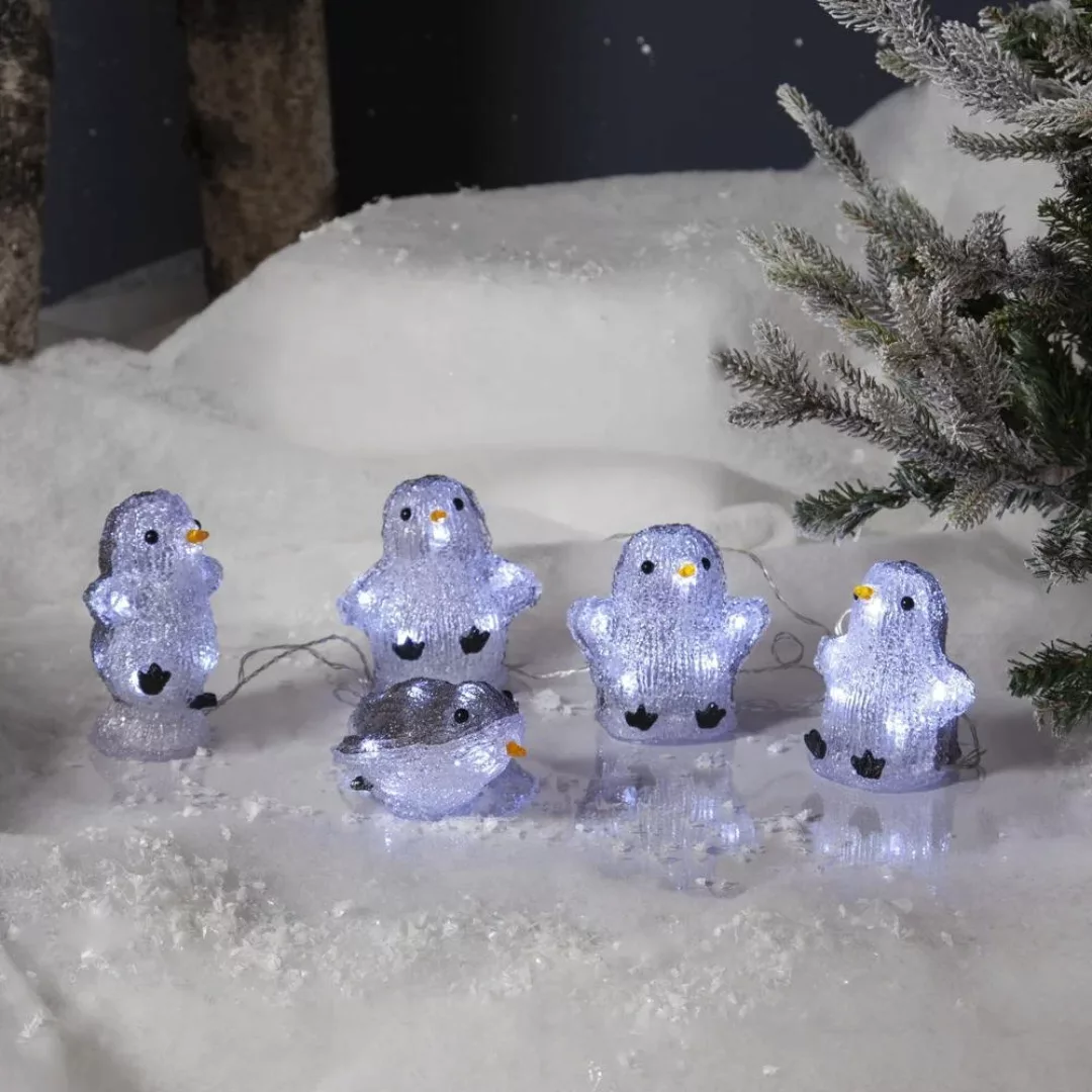 LED Lichtobjekt Crystalo Pinguin in Grau 0,93W 25lm günstig online kaufen