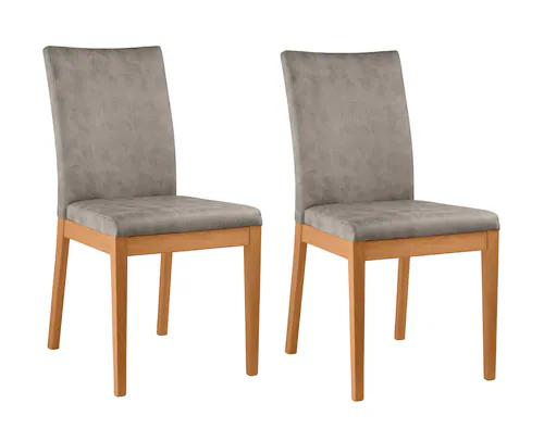 Home affaire 4-Fußstuhl "Dendres", (Set), 2 St., Microfaser, Sitz und Rueck günstig online kaufen