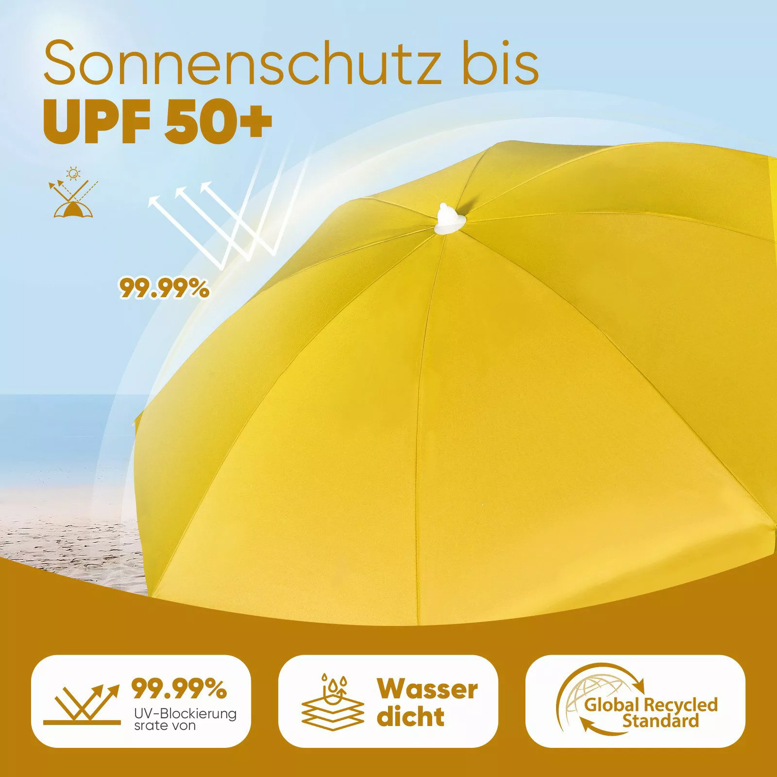 Sekey Sonnenschirm Ø160 cm Sonnenschirm UV50+ günstig online kaufen