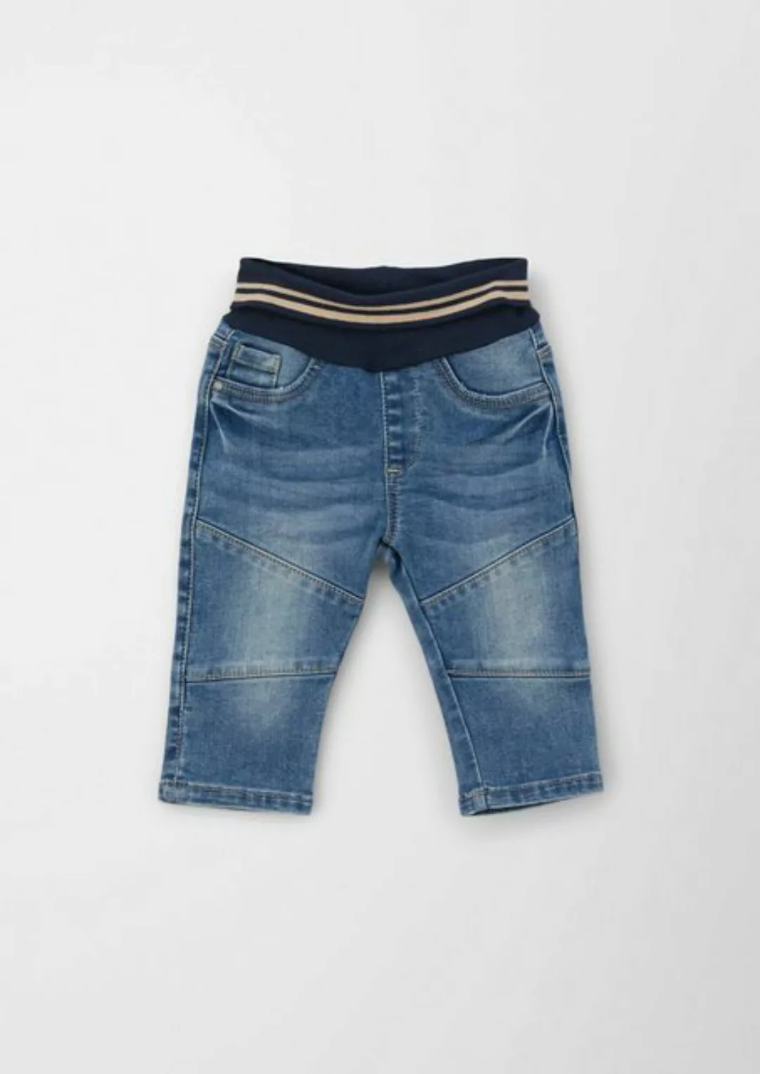 s.Oliver Stoffhose Jeans mit Umschlagbund Streifen-Detail günstig online kaufen