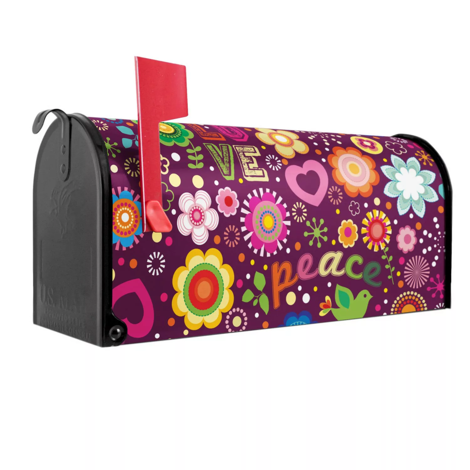 Banjado Amerikanischer Briefkasten Schwarz 48x22x16cm US Mailbox Letterbox günstig online kaufen