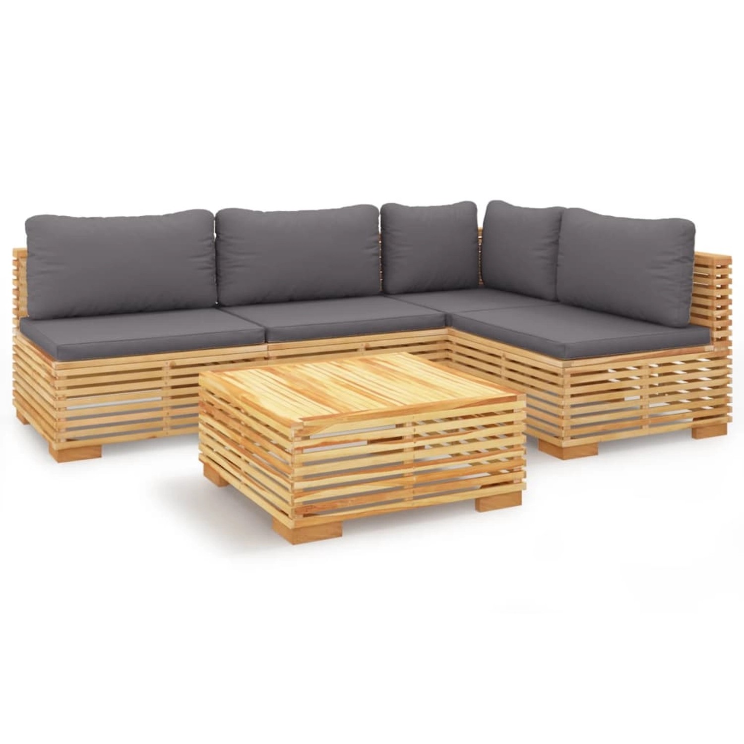 Vidaxl 5-tlg. Garten-lounge-set Mit Kissen Massivholz Teak günstig online kaufen